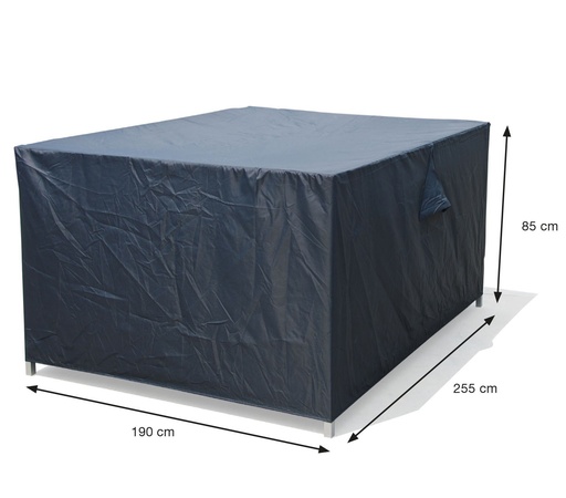 [418120] AFDEKHOES, Coverit, voor loungeset, 255 x 190 x 85 cm, grijs, uni, polyester, waterafstotend, elastieken hoeken