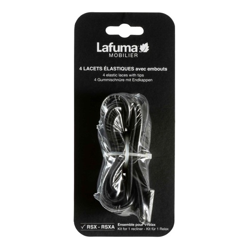 [138633] RELAXZETEL TOEBEHOREN, elastieken, voor relaxzetel Lafuma RSX of RSXA, zwart, 8 mm, op blister
