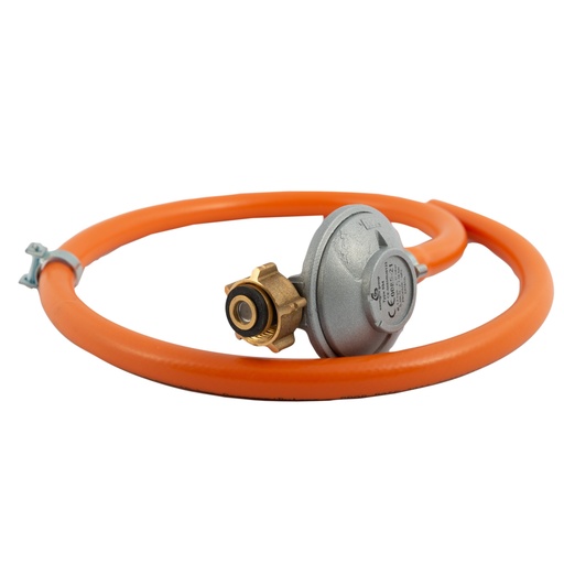 [104063] GASDRUKREGELAAR, met slang, G5, 37 mbar, voor gasbarbecues