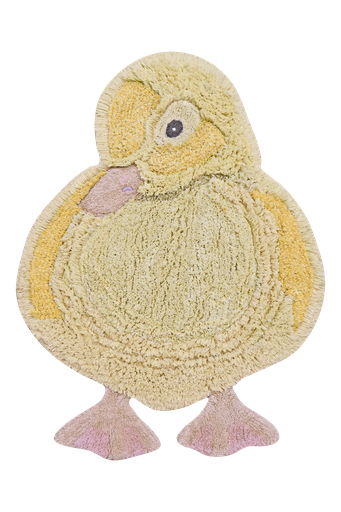 [480101] KAMERTAPIJT, ducky, eend, yellow, geel, figuur eend, katoen, wasbaar 30°, 160x160 cm