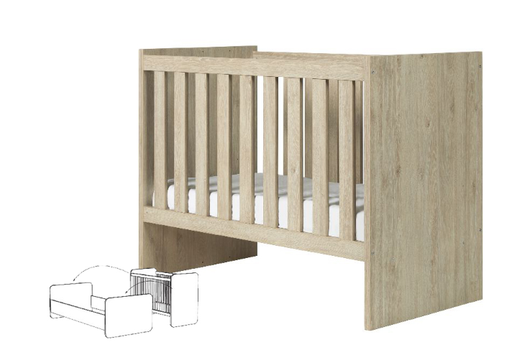 [458881] BED, Evi2, Lente eik, omvb nr 1 persoonsbed, 60x120cm