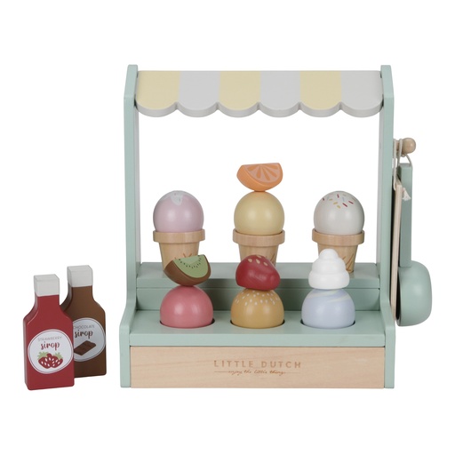 [485041] Little Dutch | Speelset Winkelgerei Ijskraam Hout +36M
