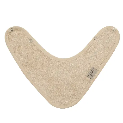 [430505] Timboo | Spuugdoekje/Bandana Dubbellaags Drukknopensluiting Bamboe Frosted Almond Ecru 36x20cm