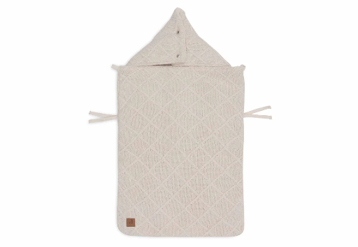 [510699] Jollein | Voetenzak Groep 0+ 3/5punts Gordel Check Knit Oatmeal Ecru 