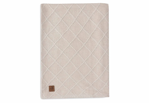 [510828] Jollein | Deken Check Knit Oatmeal Tricot/Teddy Fleece Ecru 75x100cm
