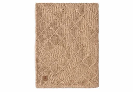 [510829] Jollein | Deken Check Knit Biscuit Tricot/Teddy Fleece Bruin 75x100cm