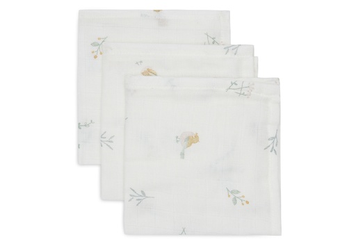 [510884] Jollein | Monddoekje Lovely Birds Tetra 31x31 cm 3-pack