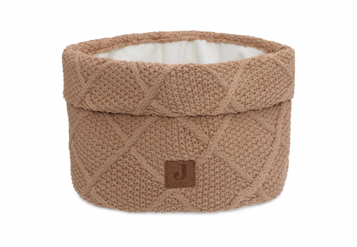 [510892] Jollein | Verzorgingsmand Check Knit Biscuit 14x18x18cm