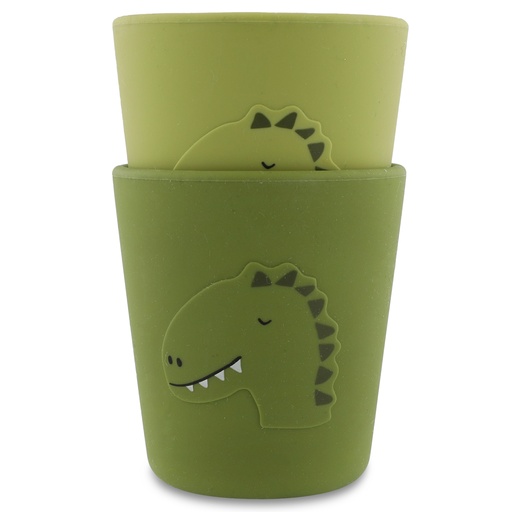 [485542] Trixie | Siliconen Beker 2-Pack Mr. Dino Groen 200ml
