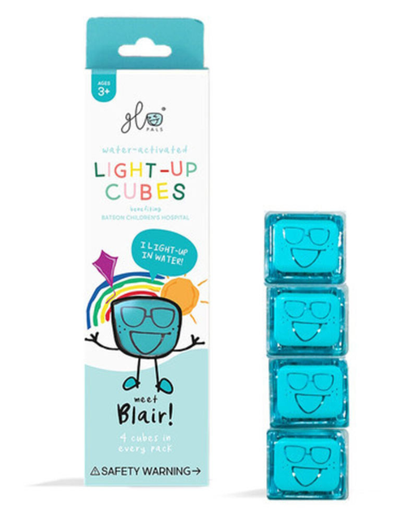 [477193] Glo Pals | Badspeelgoed Light Up Cubes Blair Blauw 4-pack