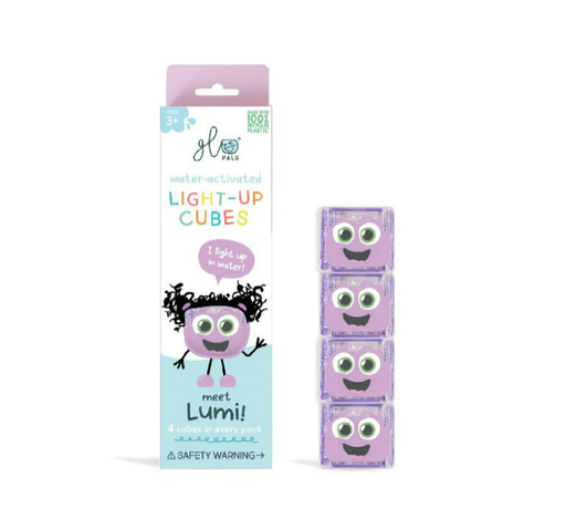 [477194] Glo Pals | Badspeelgoed Light Up Cubes Lumi Paars 4-pack