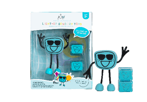 [477185] Glo Pals | Badspeelgoed Light Up Cubes Blair Blauw