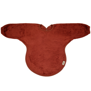 [463808] Timboo | Slabbetje met Mouwen Drukknopensluiting Bamboe Rosewood Rood 36x34cm