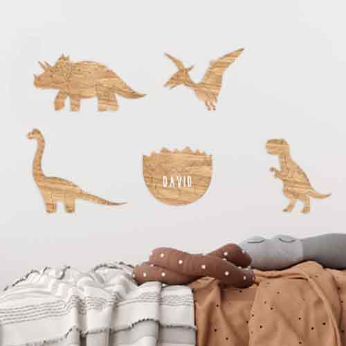 [518634] Vintiun | Wanddecoratie Dino incl. Zelfklevende Letters