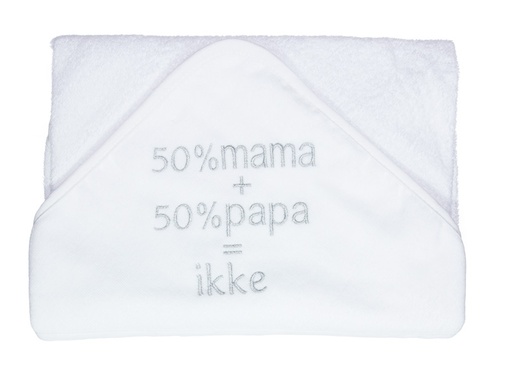 [394084] PetitVillain | Badcape 50% Mama + 50% Papa = Ikke Wit 80x80cm