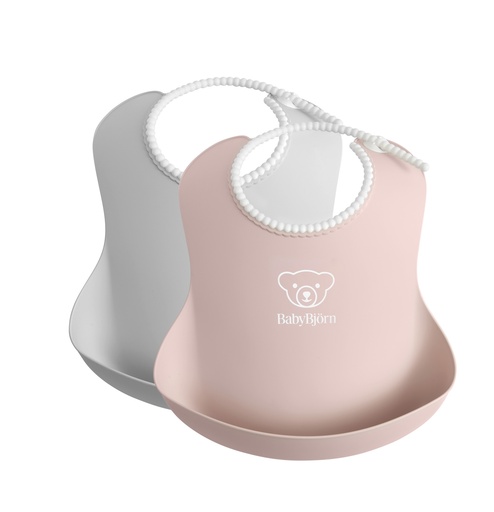 [460801] Babybjorn | Slabbetje Grijs/Pastelroze 2-pack