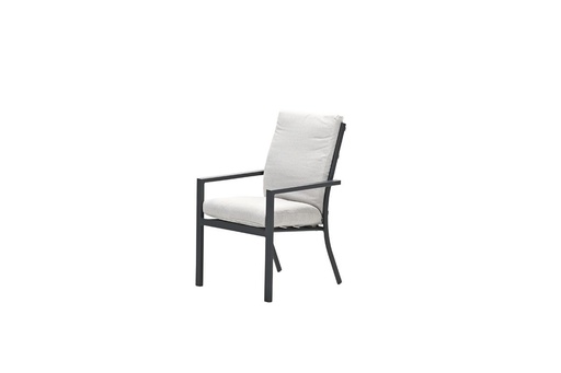 [472599] Garden Imp. | Zetel/Stoel Sergio Diningstoel Carbon Zwart/Grijs Alu Frame Incl. 2 Kussens: Desert Sand 72,5x60x93cm