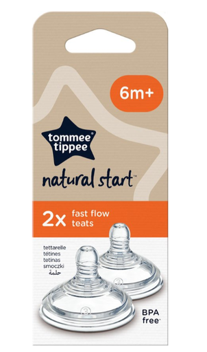 [110173] Tommee Tippee | Zuigspeen Fast 1 Gaatje Siliconen +6m    2-pack