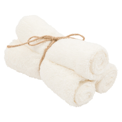 [478110] Timboo | Handdoek Gastendoek Bamboe Daisy White Wit 29,5x50cm 3-pack