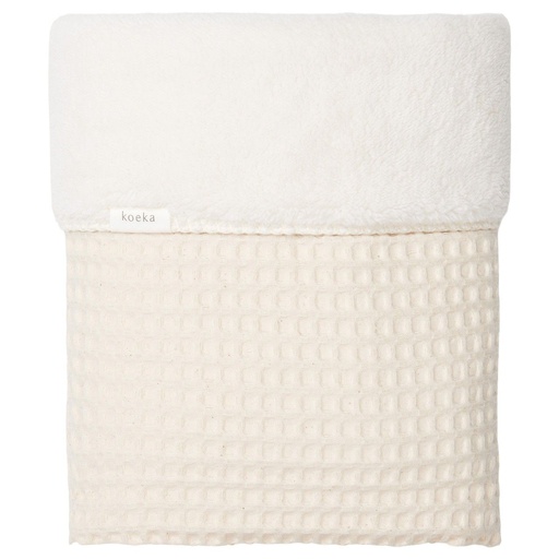 [523791] Koeka | Deken Oslo Natural/Pebble Gewafeld Katoen/Teddy vr Wieg 1.9TOG 75x100cm
