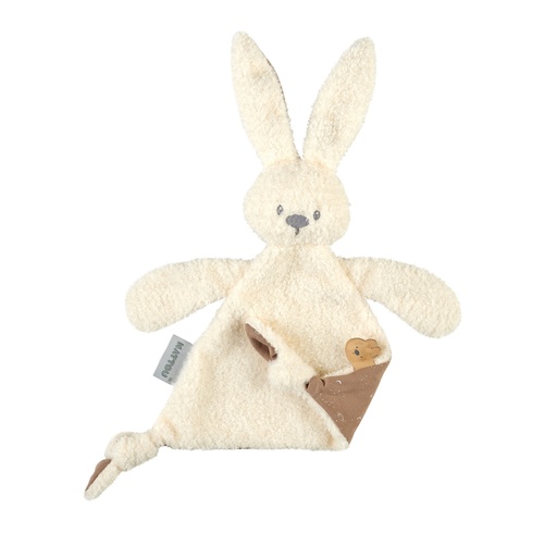 [484743] Nattou | Knuffeldoek Lapidou Konijn Triangle Glow In The Dark Teddy Vanille Ecru/Bruin