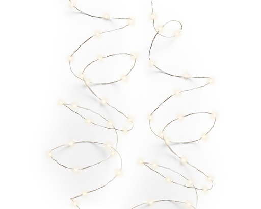 [267313] Lumineo | Verlichting Micro Lichtsnoer Twinkle In/Outdoor 120 Leds Warm Wit Snoer Zilver 6m + 5m Aanloopsnoer 8 Functies Adapter