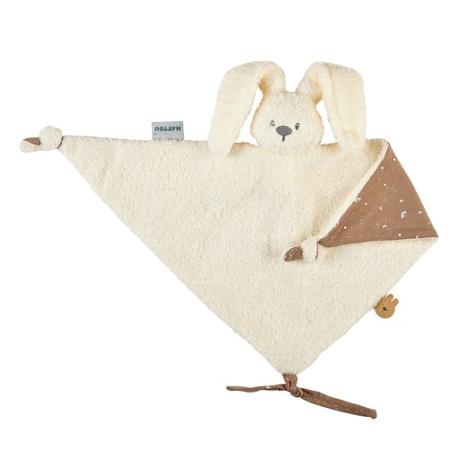 [484750] Nattou | Knuffeldoek Lapidou Konijn Glow In The Dark Teddy Vanilla Ecru/Bruin