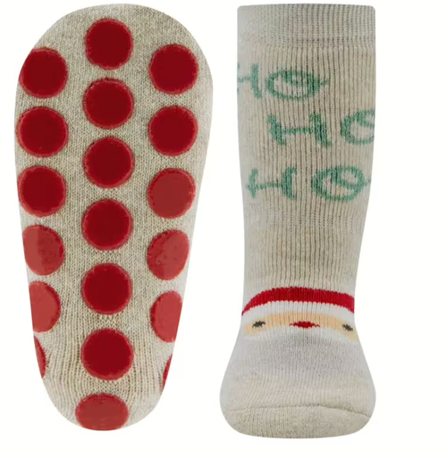 Ewers | Kousen Kerstman Antislip Beige Mel.