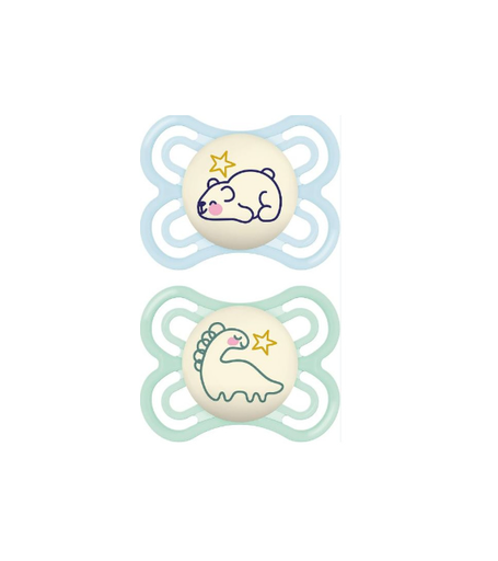 [527465] MAM | Fopspeen Perfect Night Silicon Blauw 0-6M