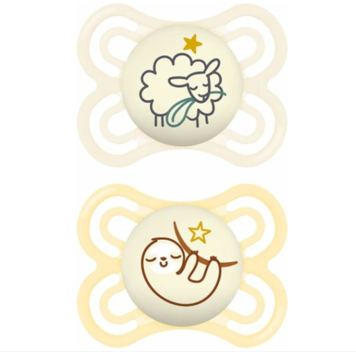 [527466] MAM | Fopspeen Perfect Night Silicon Schaap/Luiaard Ecru 0-6M 
