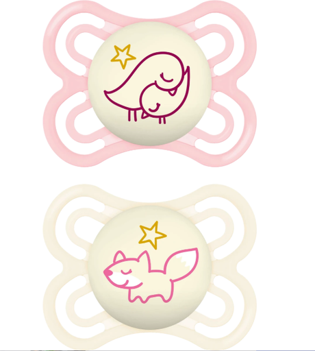 [527467] MAM | Fopspeen Perfect Night Silicon Roze 0-6m 