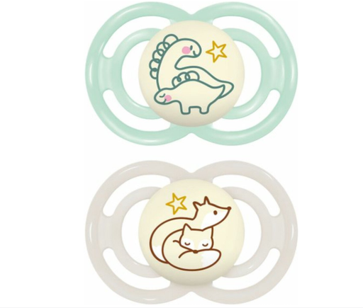 [527469] MAM | Fopspeen Perfect Night Silicon Dino/Vos Groen-Ecru 6-16M 
