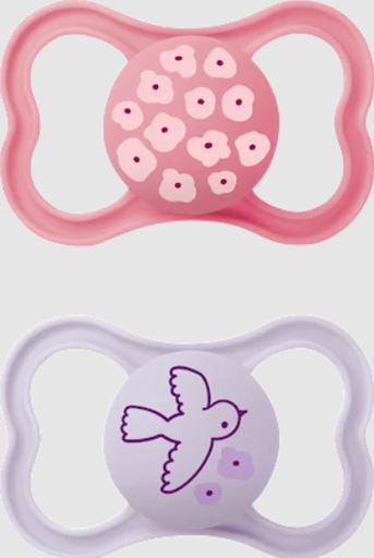 [527479] MAM | Fopspeen Supreme Silicon Bloem/Vogel Roze 6-16M 