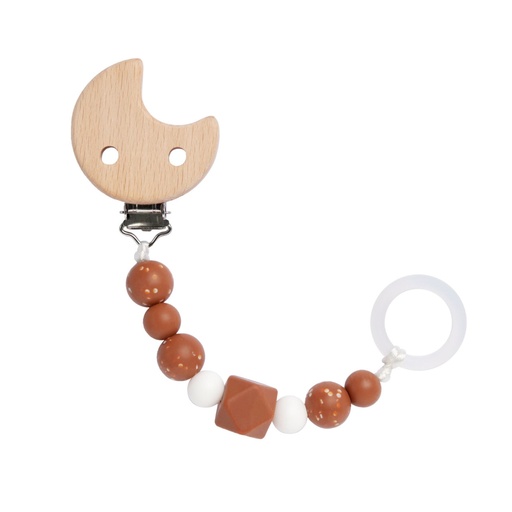 [527793] Laessig | Fopspeenketting Little Universe Moon Rust Wood/Siliconen 