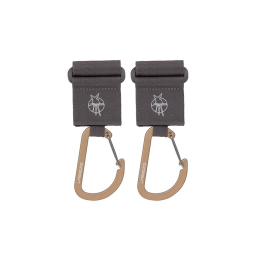 [527799] Laessig | Wandelwagenhaak Cas Stroller Hooks met Carabiner Anthracite 2-Pack