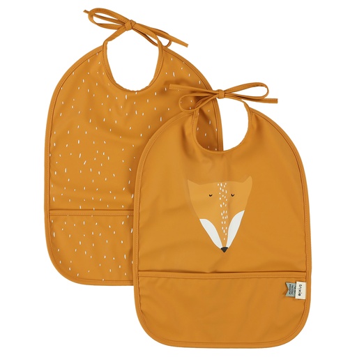 [530494] Trixie | Slabbetje Mr. Fox Afwasbaar Oranje 36x27cm 2-pack