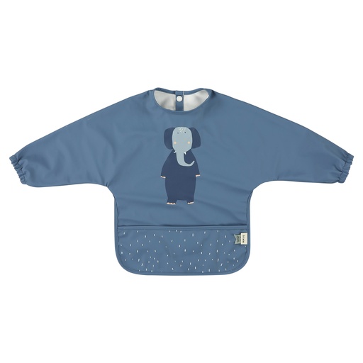 [530497] Trixie | Slabbetje met Mouwen Mrs. Elephant Afwasbaar Blauw 42x30x0cm