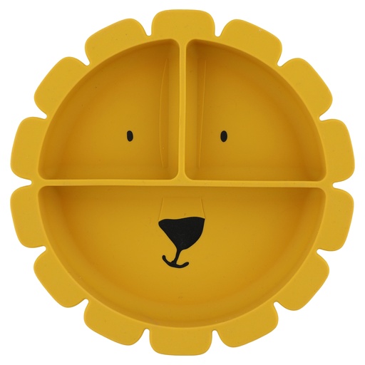 [530512] Trixie | Siliconen Bord met Vakjes en Zuignap Mr. Lion Geel 22X22X3.5cm