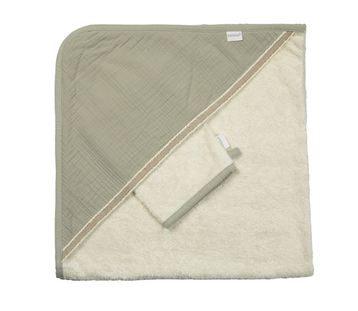 [530981] Pericles | Badcape + Washandje Avocado 80x80cm