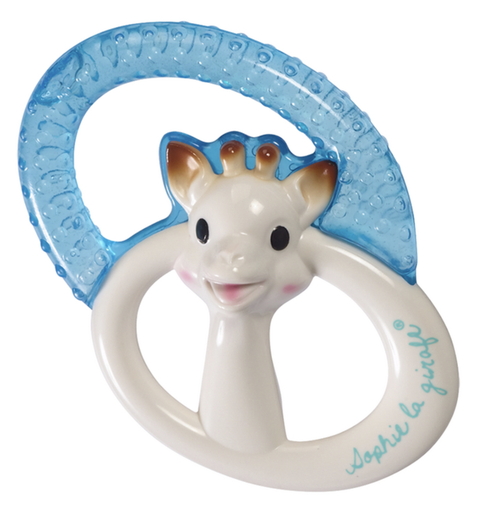 [430383] IJSBIJTRING, Cooling teethings ring il était une fois, wit/blauw/bruin, vanaf 3m, kunststof