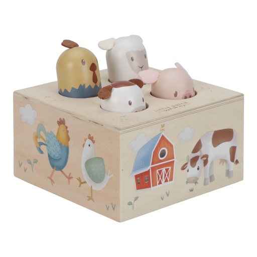 [485035] Little Dutch | Educatief Speelgoed Little Farm Pop-Up Hout Groen +12m