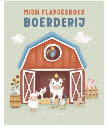 [483355] Little Dutch | Boek Mijn Flapjesboek-Boerderij Stal met Boerderijdieren 