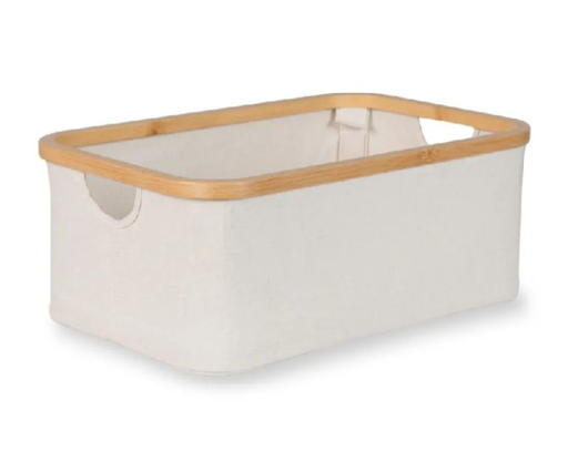 [532623] Quax | Opbergmand Naturel Bamboe/Katoen Beige  45x30x18cm