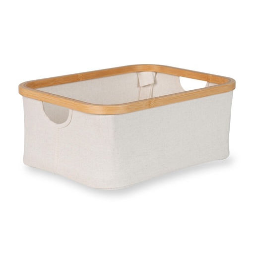 [532624] Quax | Opbergmand Naturel Bamboe/Beige Katoen 38x30x16cm