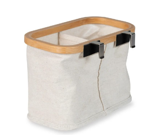 [532629] Quax | Opbergmand Hangmand Flesjes Naturel Bamboe/Katoen Beige 22x15x12cm