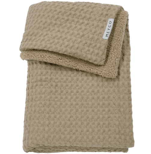 [533505] Meyco | Wiegdeken Wafel Teddy Taupe  75x100cm