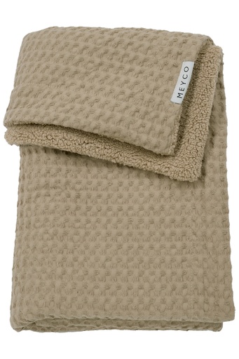 [533506] Meyco | Deken Ledikant Wafel Teddy Taupe 100x150cm