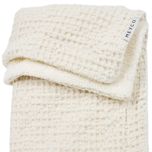 [533507] Meyco | Deken Wieg Wafel Teddy Nature Ecru 75x100cm