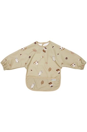 [533517] Meyco | Slabbetje Met Mouwen Forest Animals Sand Zand