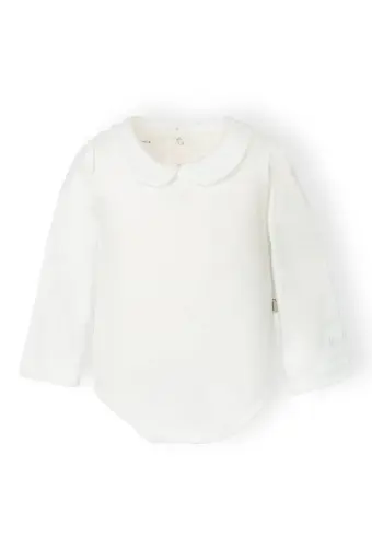 [534038] Bamboom | Body Met Lange Mouwen Met Kraagje Wit